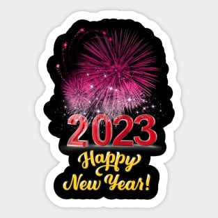 2023 Happy New Year!, PINK Fire work Celebration Sticker